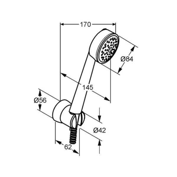 Bản vẽ kĩ thuật Bộ dây bát sen Kludi 6065005-00 Zenta