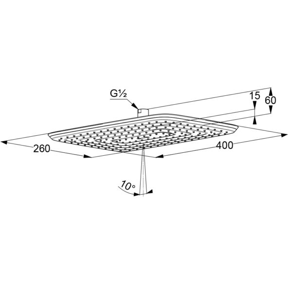 Bản vẽ kĩ thuật Bát sen trần Kludi 6440005-00 Freshline