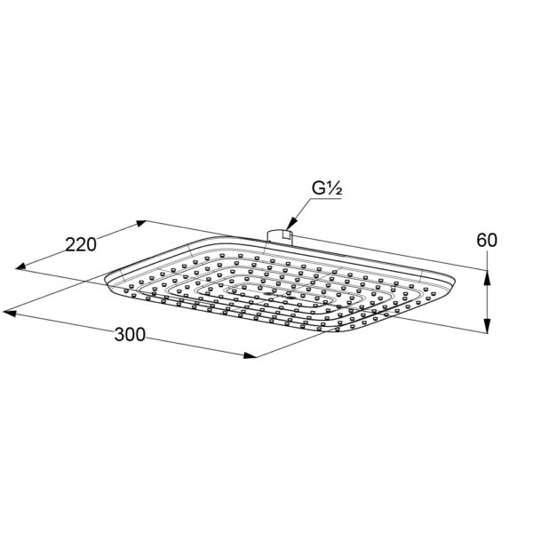 Bản vẽ kĩ thuật Bát sen trần Kludi 6445005-00 Freshline