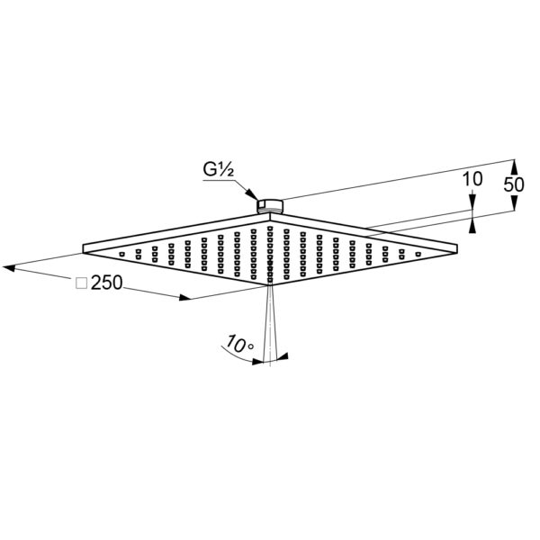 Bản vẽ kĩ thuật Bát sen trần Kludi 6453005-00 A-QA