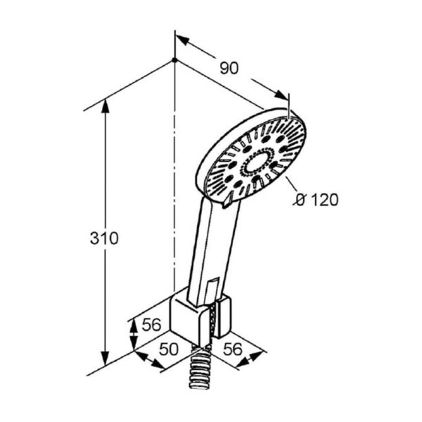 Bản vẽ kĩ thuật Bộ dây bát sen Kludi 6575005-00 A-Qa