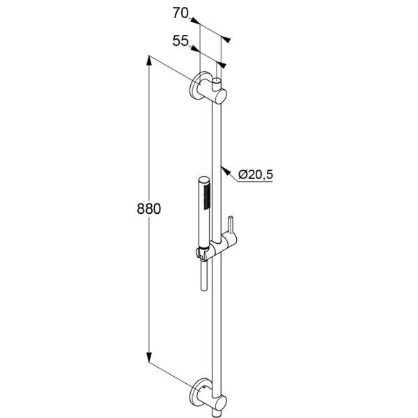 Bộ dây bát sen kèm thanh trượt Kludi 2084005-15 Nova Fonta