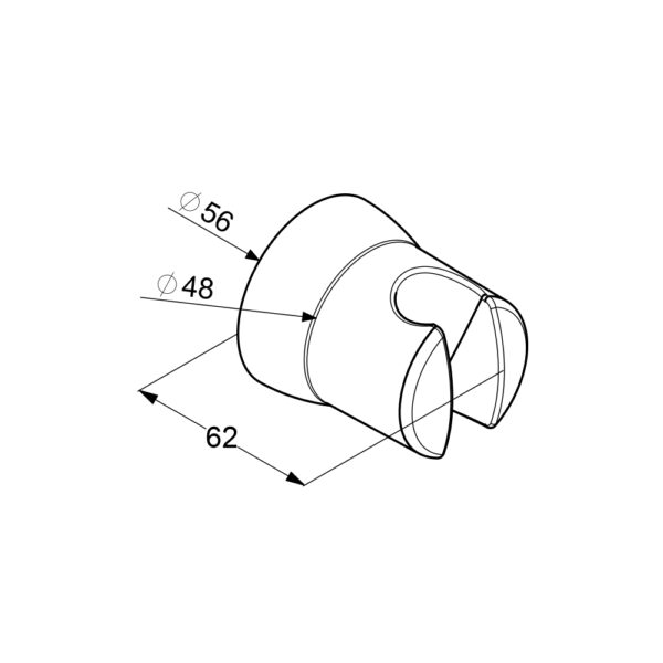 Bản vẽ kĩ thuật Cài sen gắn tường Kludi 6305005-00