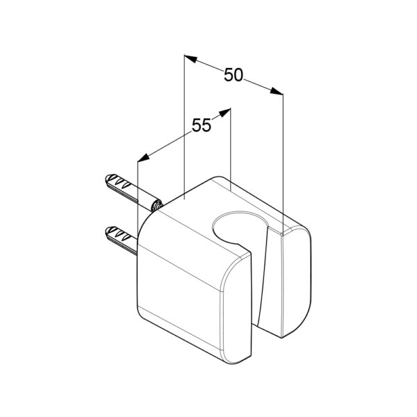 Bản vẽ kĩ thuật Cài sen gắn tường Kludi 6555105-00 A - Qa