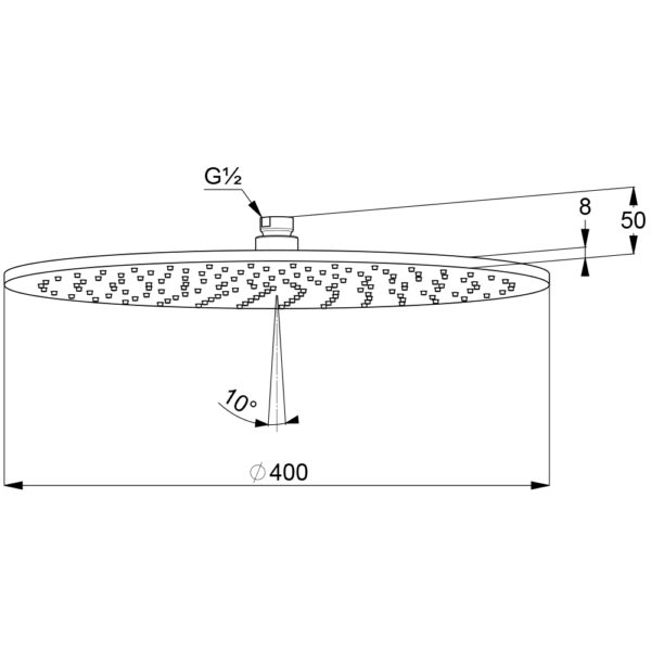 Bản vẽ kĩ thuật Bát sen trần Kludi 6434005-00 A-QA