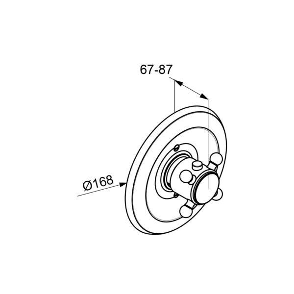 Bản vẽ kĩ thuật Mặt nạ bộ trộn âm tường Kludi 517190520 Adlon