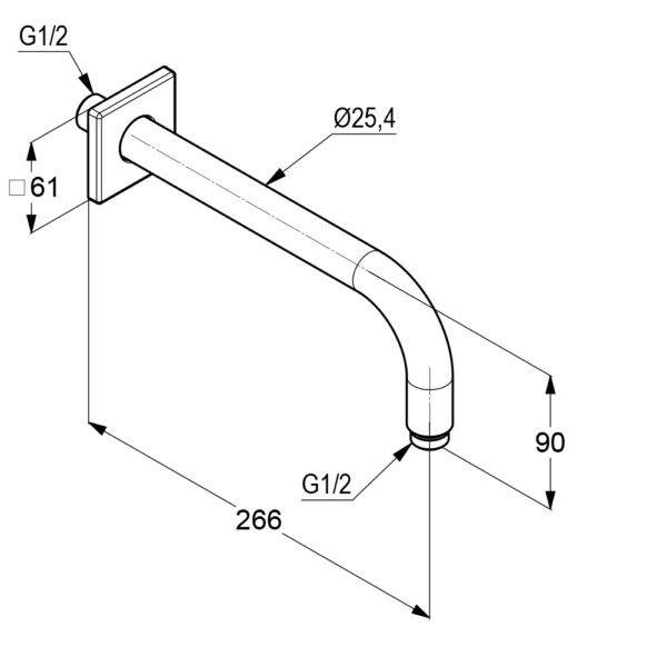 Bản vẽ kĩ thuật Thanh treo bát sen Kludi 6653305-00 A-QA