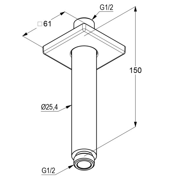 Bản vẽ kĩ thuật Thanh treo bát sen Kludi 6653505-00 A-QA